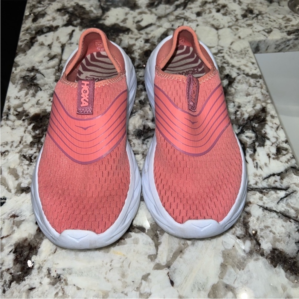 Hoka Women's Slip-On Running Shoes in Coral Pink - Picture 1 of 5